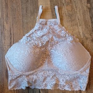 Victoria's Secret PINK All Over Lace High Neck Bralette Top